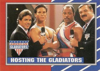 1991 Topps American Gladiators #44 Hosting the Gladiators Front